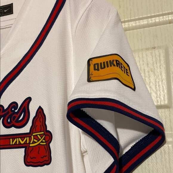 White Braves Baseball Jersey Harris Il. - Picture 2 of 9
